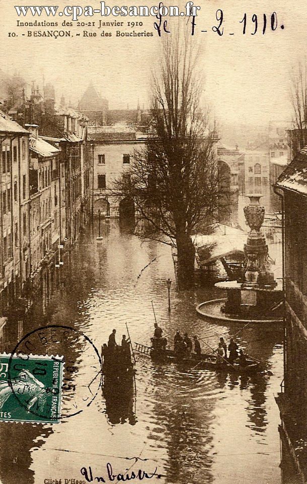 Inondations des 20-21 Janvier 1910 - 10. - BESANÇON. - Rue des Boucheries